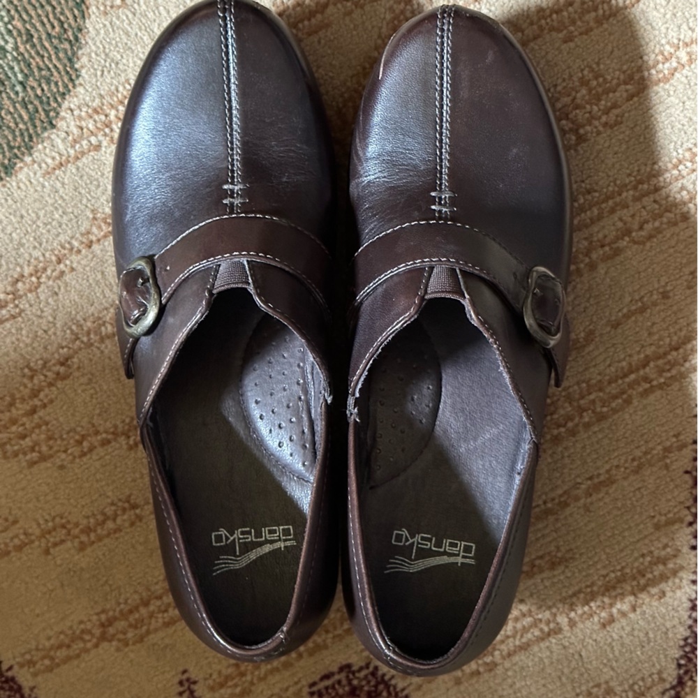 Dansko Tamara Dark Brown Slip On Clog with Buckle Women EU Size 37/US Size 6